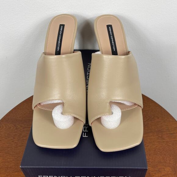 New French Connection Kelly Toe Loop High Heel Sandals in Nude Women's Size 9.5 - Picture 2 of 8
